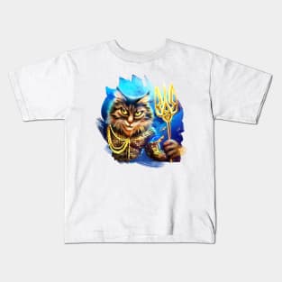 Ukrainian Cat Neptune god Kids T-Shirt